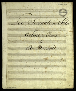 Sei suonate per Sala: per violino e piano / di A. Bazzini