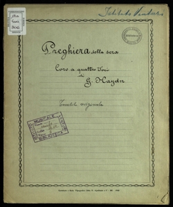 Preghiera della sera : coro a quattro voci / di G. Haydn