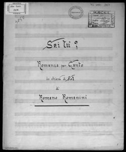 Sai tu?: romanza per canto in chiave di Sol / di Romano Romanini