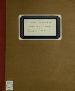 Concerto in fa maggiore per pianoforte e orchestra / Luigi Manenti