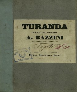 [17]: Turanda / musica del maestro A. Bazzini