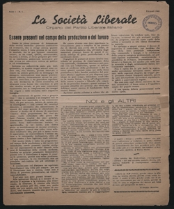 La società liberale organo del Partito liberale italiano