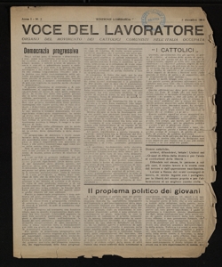 La voce del lavoratore organo del movimento dei lavoratori cristiani