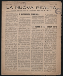 La nuova realtà organo del movimento femminile Giustizia e libertà