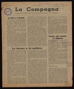 La compagna giornale per la donna del Partito socialista italiano di unità proletaria
