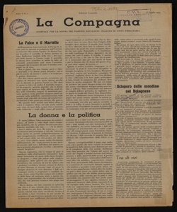 La compagna giornale per la donna del Partito socialista italiano di unità proletaria