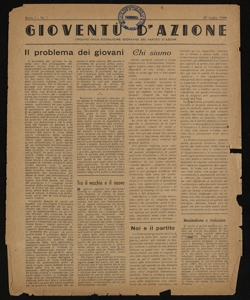 Gioventù d'azione organo della Federazione giovanile del Partito d'Azione