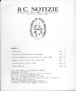 B.C. NOTIZIE - 1, n. 1 - gennaio 1984