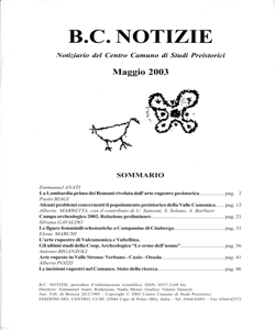 B.C. NOTIZIE - Maggio 2003