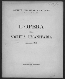 L'opera della Società Umanitaria