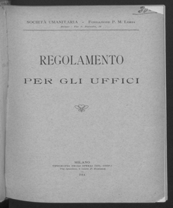 Società Umanitaria. Regolamento per gli uffici