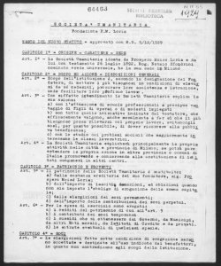 Testo del nuovo statuto approvato con R. D. 9.12.1929 