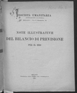 Note illustrative del bilancio di previsione per il 1916