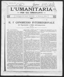 L'Umanitaria per gli emigranti. Pubblicazione della Società Umanitaria