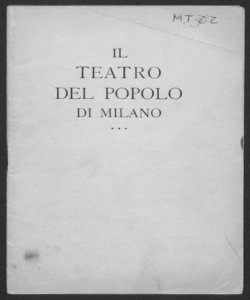 Il Teatro del Popolo di Milano [a cura di] Augusto Osimo ... [et al]