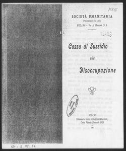 Cassa di Sussidio alla Disoccupazione. Statuto e regolamento interno