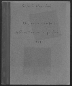 Un esperimento di avvocatura per i poveri / Società Umanitaria