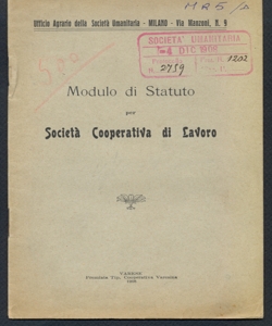 Modulo di statuto per società cooperativa di lavoro