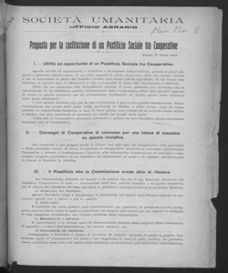 Proposta per la costituzione di un pastificio sociale fra cooperative 