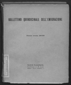 Bollettino quindicinale dell'emigrazione (1952)