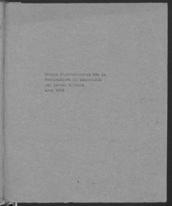 Scuola d applicazione per la preparazione di segretarie del lavoro sociale: Anno 1919. 