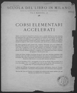 Scuola del Libro. Corsi elementari accelerati