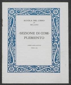 Scuola del Libro. Sezione di complemento: anno scolastico 1923-1924. 