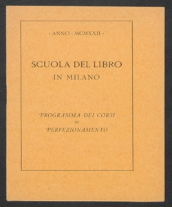 Scuola del Libro. Programma dei corsi di perfezionamento 1921-1922. 