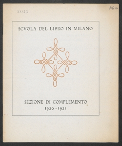 Scuola del Libro. Sezione di complemento 1920-1921. 