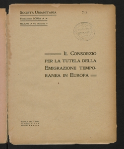 Il Consorzio per la tutela dell'emigrazione temporanea nell'Europa