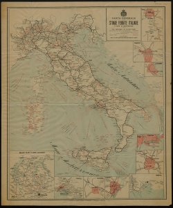 Carta generale delle Strade Ferrate Italiane e linee di navigazione