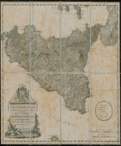 Nuova carta della Sicilia ridotta da presso i migliori autori dedicata a sua Maestà Gioacchino Napoleone Re delle Due Sicilie dal cav.r Petetin