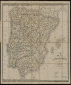 Carte Phisique & Routiere de l'Espagne et du Portugal indicant le nouvelles division politiques dresse par Fremin geograph [Verso]