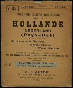 Grande Carte routiere de la Hollande Nederland (PaysBas): a l'usage des Automobilistes, cyclistes, turistes [Copertina, fronte]