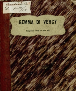 Gemma di Vergy tragedia lirica in due atti di G. B. Bidera musica di Gaetano Donizetti