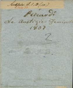 Le astuzie femminili melodramma giocoso in due atti da rappresentarsi nel Teatro Riccardi il Carnovale del 1807 [Libretto di Giuseppe Palomba] [musica del celebre maestro signor Domenico Cimarosa]