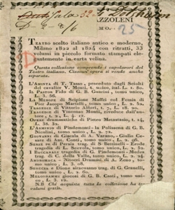 Il barone di Dolsheim Melodramma  da rappresentarsi nel Teatro della Società il Carnovale 1824-1825 del sig. Felice Romani [Musica di Gioavnni Pacini]