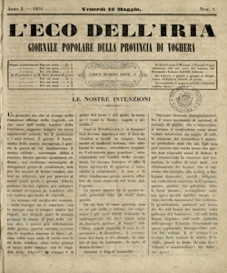 L'eco dell'Iria : giornale popolare della Provincia di Voghera