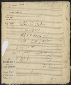 Confitebor a due C.to e Basso | Con Sinfonia | Del Sig:re Fioroni
