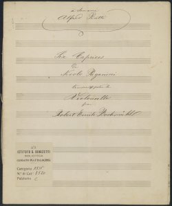 Six Caprices de Nicolo Paganini transcrits pour le Violoncelle / par Robert Emile Bockmühl