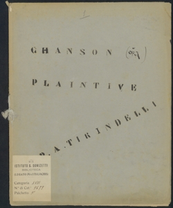 Chanson plaintive : Op.7 / P.A. Tirindelli