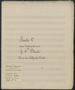 Suite 1.re pour Violoncello seul / par J.S. Bach ; Piano par Alfredo Piatti