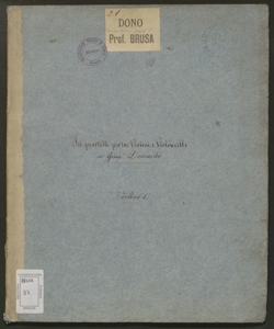 Sei quartetti o Vero Concertini per Violino Principale, due Violini di Accompagnamento, e Violoncello : Op. 9. / Composti Dal Sig.r Giuseppe Demachi