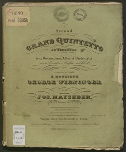 Second grand quintetto ou sextetto pour deux violons, deux altos et violoncelle (avec contre basse ad libit.) : Oeuvre 51 / composé ... par Jos. Mayseder