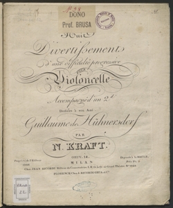 Huit Divertissements d' une difficulté progressive : pour Violoncelle Accompagné d' un 2.d / par N. Kraft