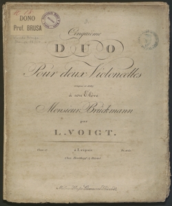 Cinquième Duo pour deux violoncelles : Oeuv. 17 / composé par L. Voigt