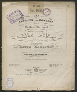 Six caprices de concert pour violoncelle / par Charles Schuberth