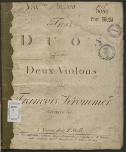 Trois duos pour deux violons par François Krommer, oeuvre 35