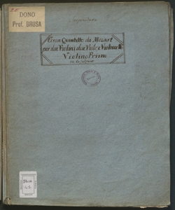 Grand quintetto per due violini due viole e violoncello del sig. Mozart