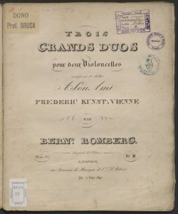 Trois grands duos : Oeuv. 33 No. 3 / composés par Bern.d Romberg
